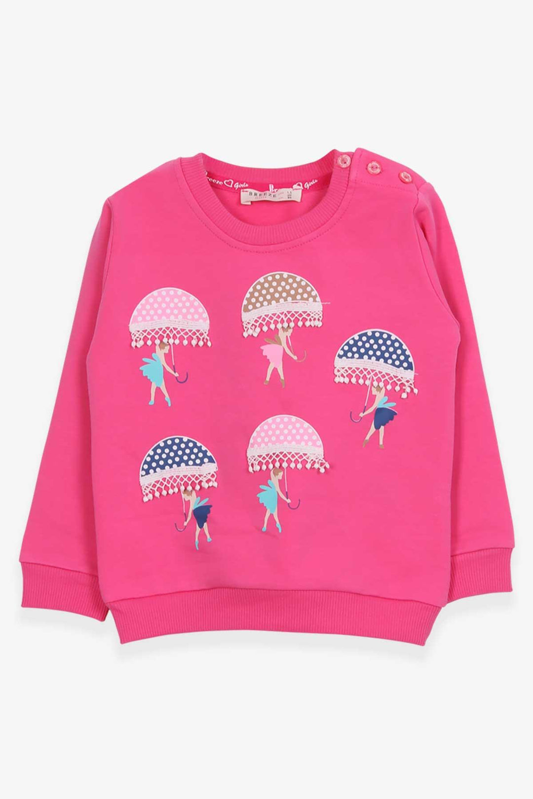 BRE Breeze Girl Child Sweatshirt with Umbrella Printed Girl 1.5-5 Years, Pink - Napa