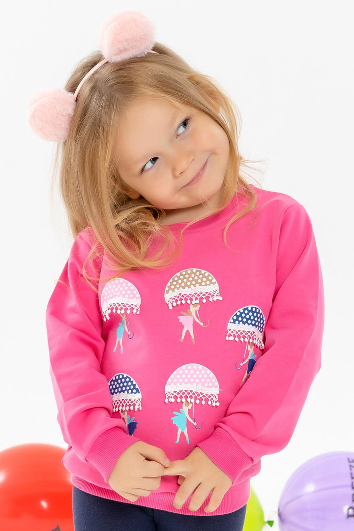 BRE Breeze Girl Child Sweatshirt with Umbrella Printed Girl 1.5-5 Years, Pink - Napa