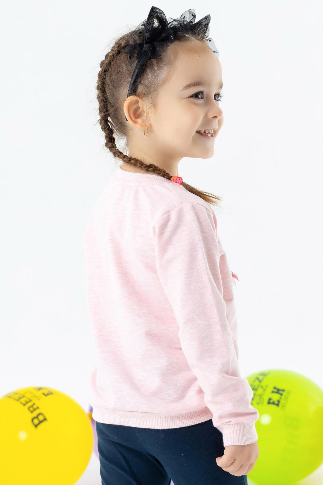 BRE Breeze Girl Child Sweatshirt Cute Animal Printed 1.5-5 Years, Salmon Melange - Salaberry-de-Valleyfield