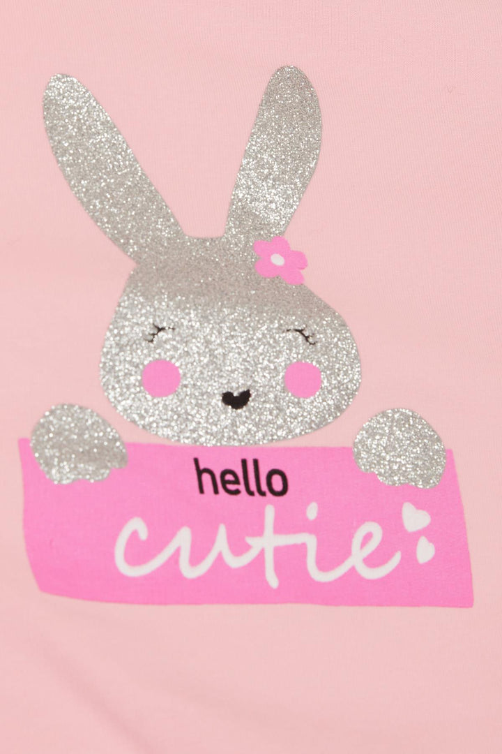 BRE Breeze Girl Child Sweatshirt Cute Glittery Bunny Printed 1.5-5 Years, Pink - Camden