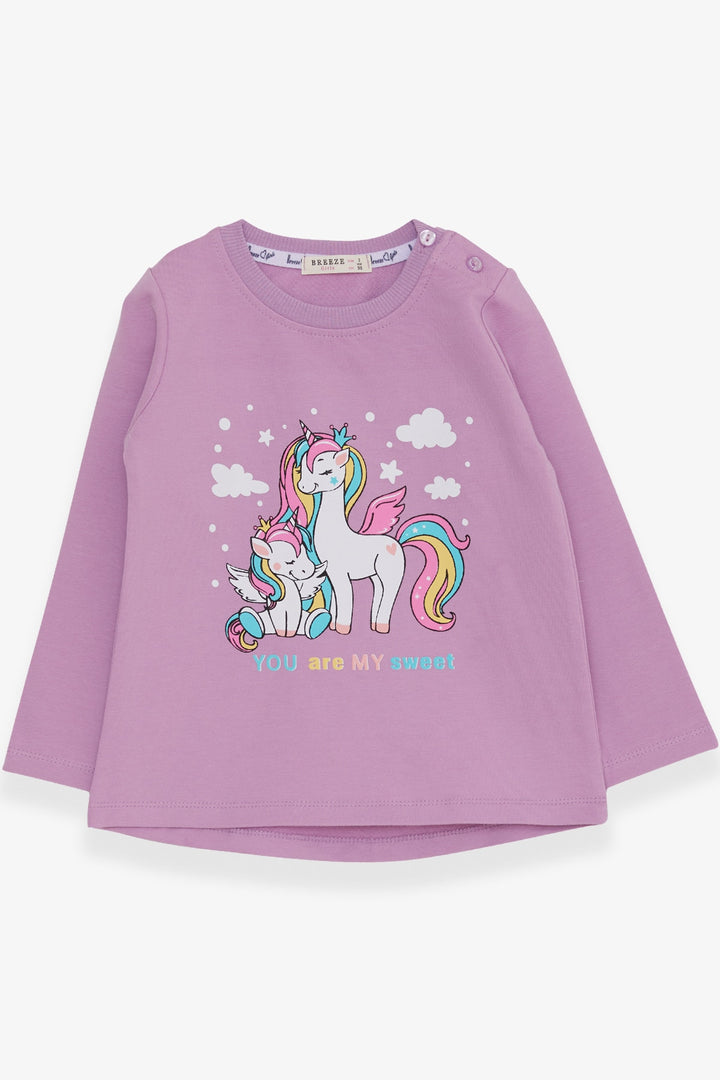 BRE Breeze Girl Child Sweatshirt Cute Unicorn Printed 1-4 Years, Purple - Rijswijk
