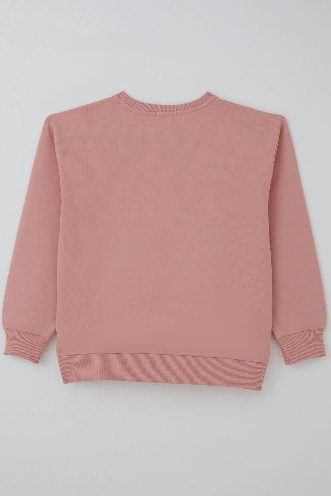 BRE Breeze Kız Çocuk Sweatshirt Simli Kurdeleli Kalp Baskılı 94 Yaş, Gülkurusu - Mollet