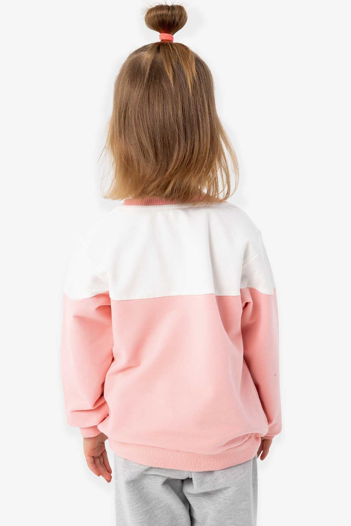 BRE Breeze Girl Child Sweatshirt with Rabbit Embroidery, 1-4 Years, Salmon - Auxerre