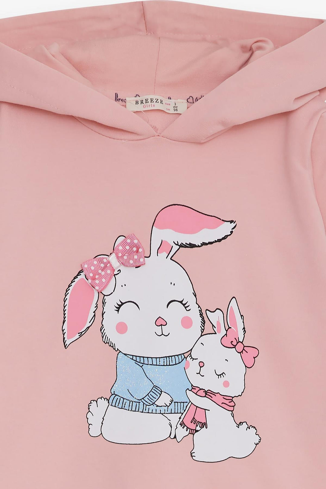 BRE Breeze Girl Child Sweatshirt with Bunny Print, 1.5-5 Years, Pink - Palmerston North