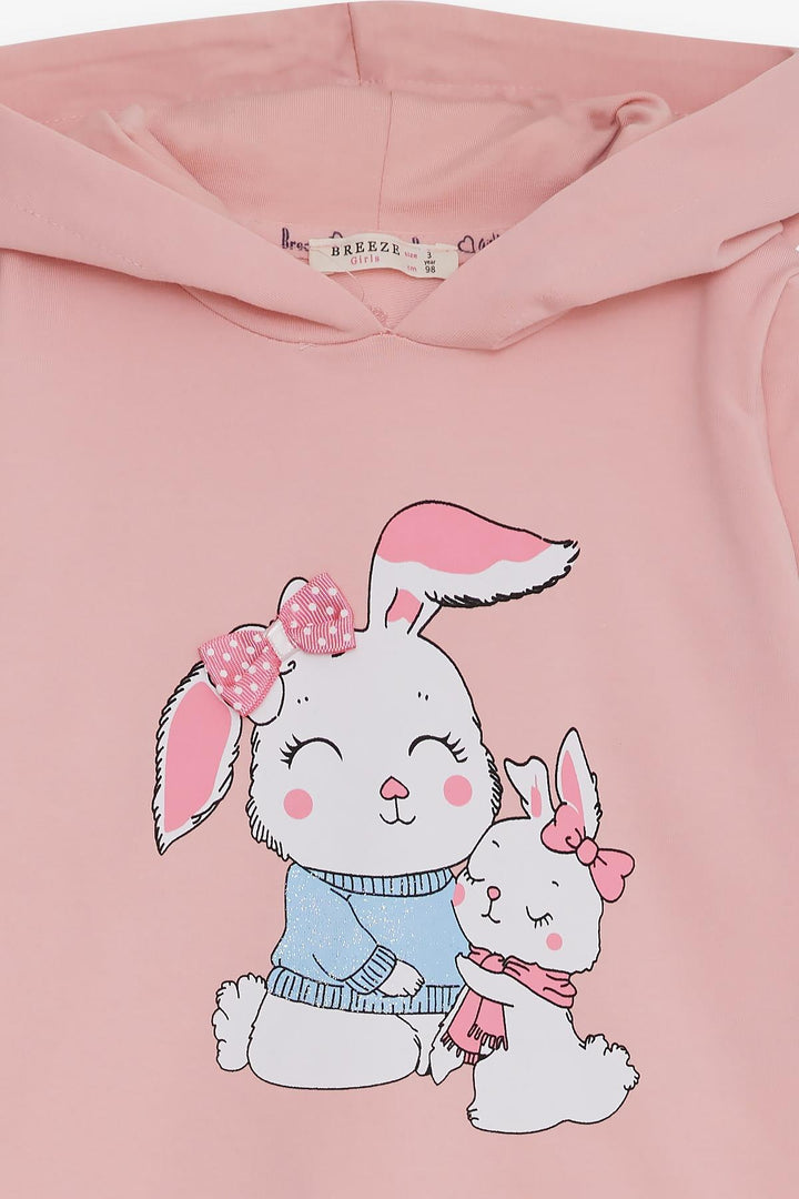 BRE Breeze Girl Child Sweatshirt with Bunny Print, 1.5-5 Years, Pink - Palmerston North