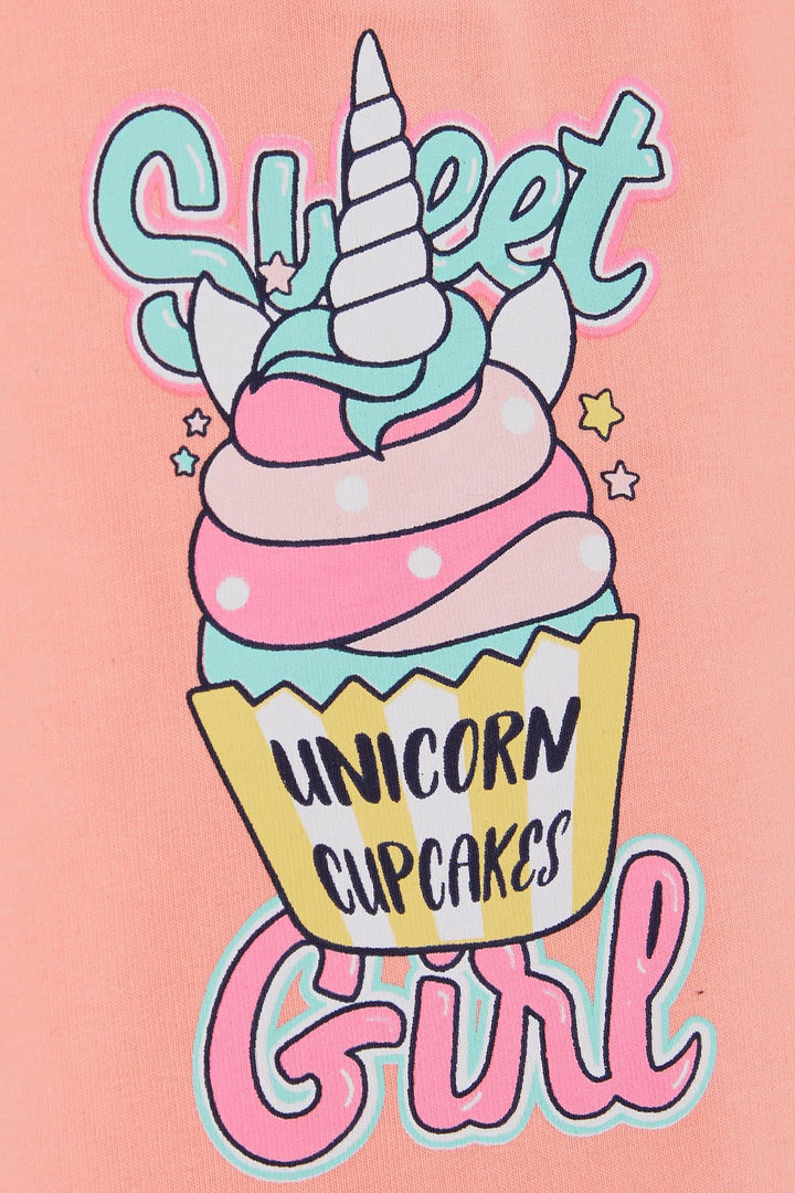 BRE Breeze Girl Child Sweatshirt Unicorn Printed 9 Months-3 Years, Salmon - Viernheim
