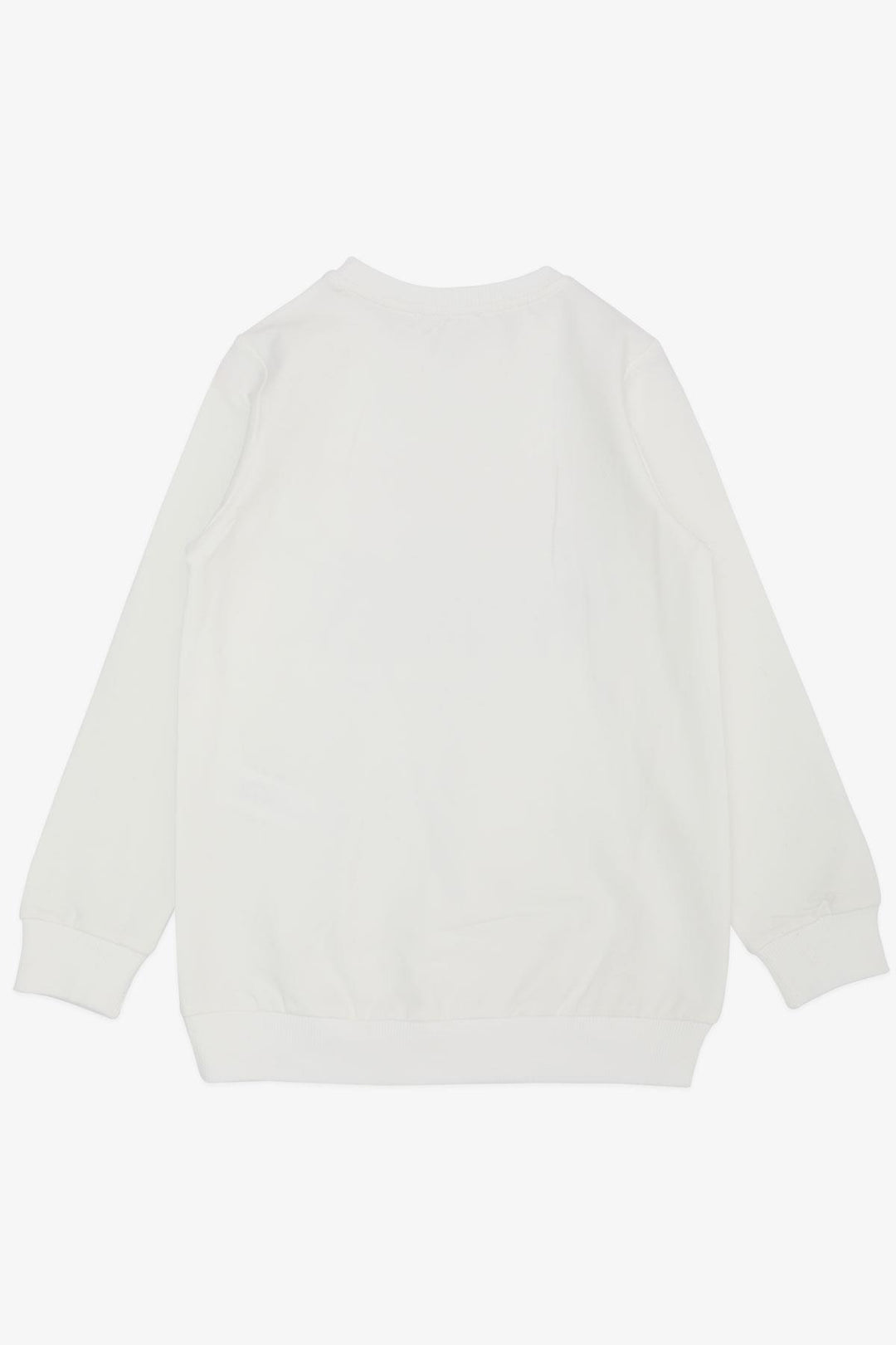 BRE Breeze Girl Child Sweatshirt with Gilded Text Print, 62 Years, Ecru - Salinas Victoria