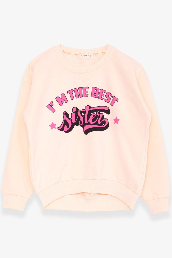 BRE Breeze Girl's Sweatshirt with Printed Text, 94 Years, Cream - Amstelveen
