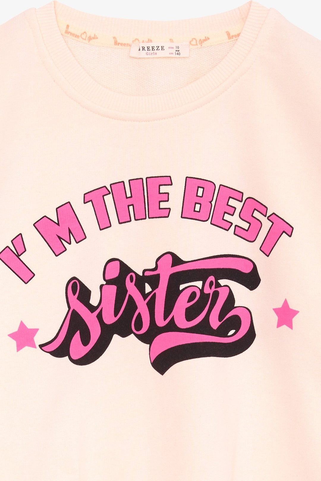 BRE Breeze Girl's Sweatshirt with Printed Text, 94 Years, Cream - Amstelveen