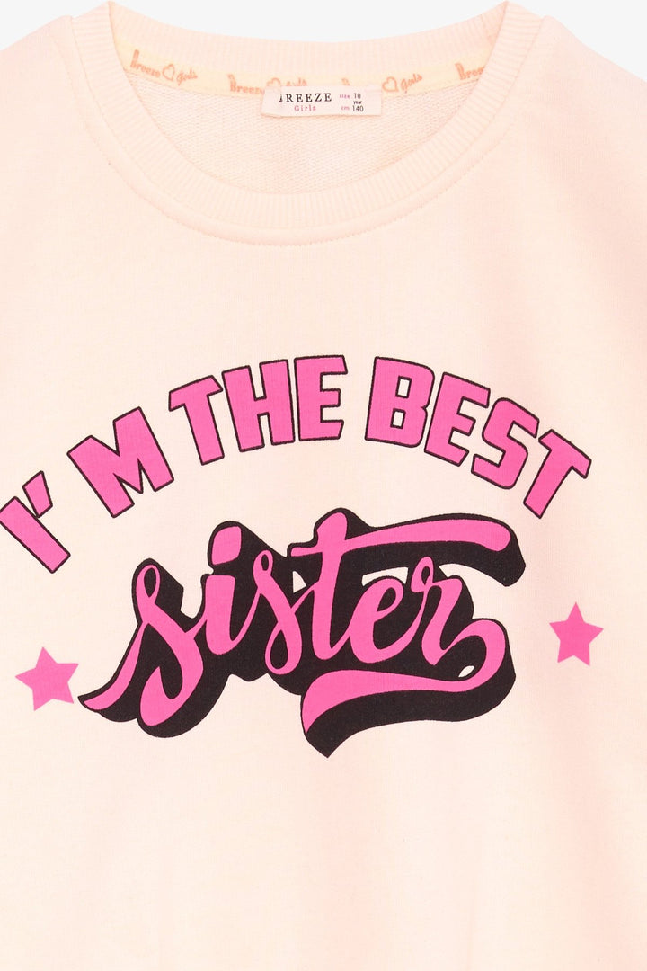 BRE Breeze Girl's Sweatshirt with Printed Text, 94 Years, Cream - Amstelveen