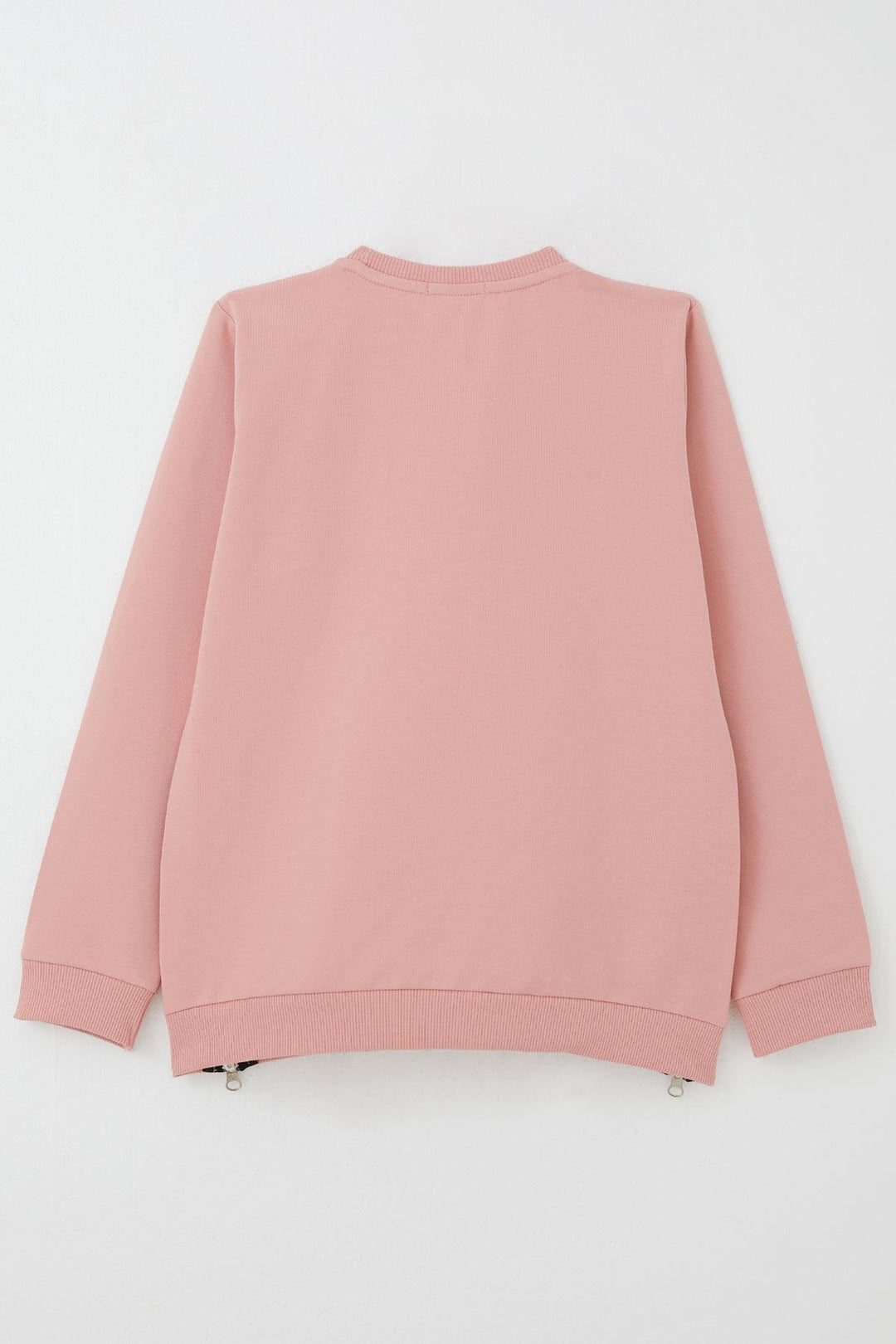 BRE Breeze Girl's Sweatshirt with Printed Writing, Zipper Detail on the Sides, 94 Years, Rose Pink - Huamantla