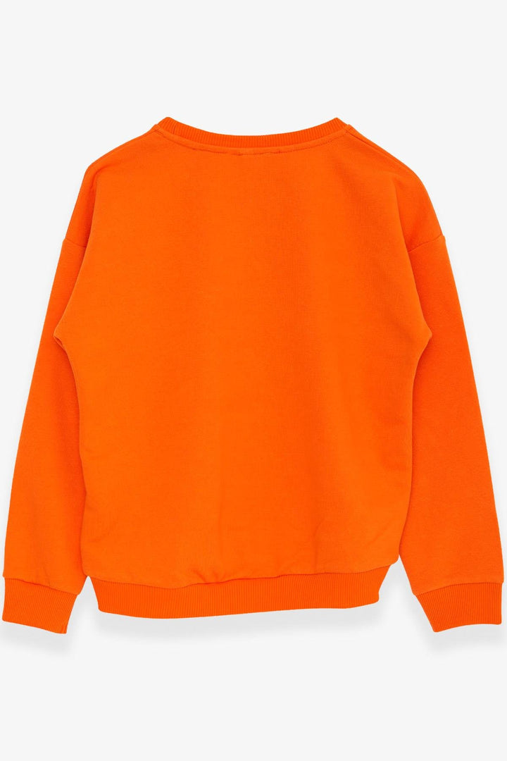 BRE Breeze Girl's Sweatshirt with Printed Text, 94 Years, Orange - Arlington