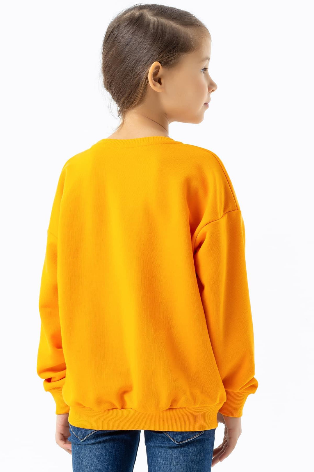 BRE Breeze Girl's Sweatshirt with Printed Text, 94 Years, Orange - Horad Zhodzina