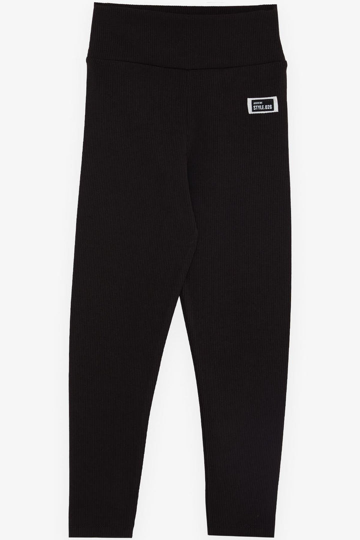 BRE Breeze Girl's Leggings with Logo 84 Years, Black - Rivne