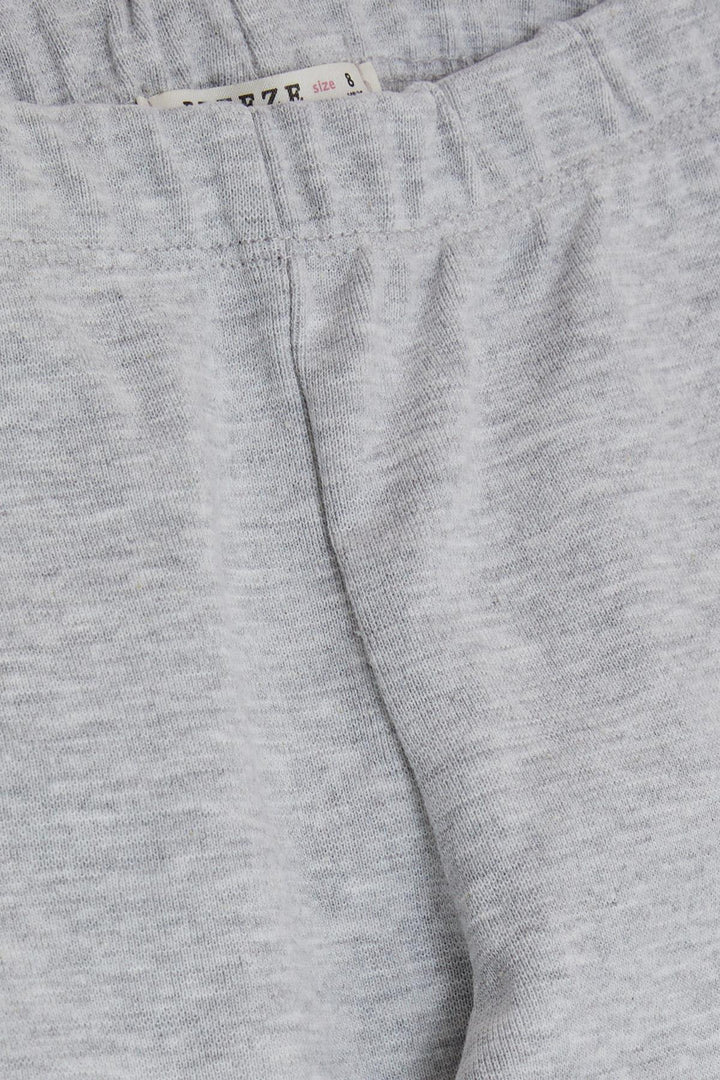 BRE Breeze Girl's Leggings Basic 4-8 Years, Light Grey Melange - Stonecrest