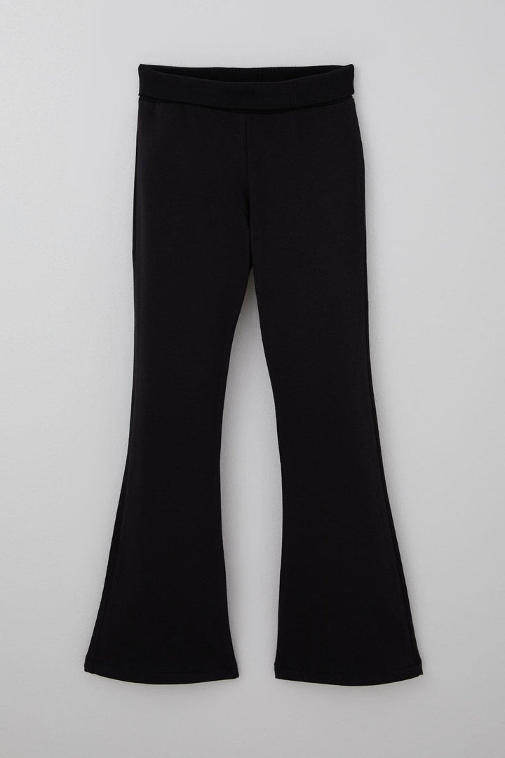 BRE Breeze Girl's Leggings Basic Spanish Hem 84 Years, Black - Romford