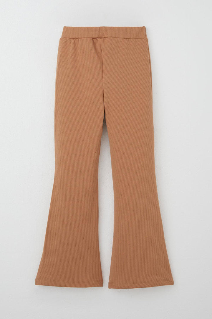 BRE Breeze Girl's Leggings Basic Spanish Hem 4-8 Years, Light Brown - Peoria