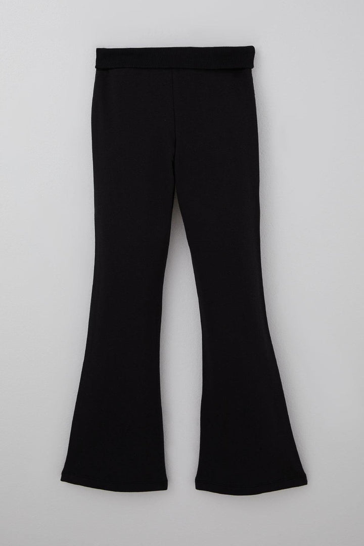 BRE Breeze Girl's Leggings Basic Spanish Hem 84 Years, Black - Romford