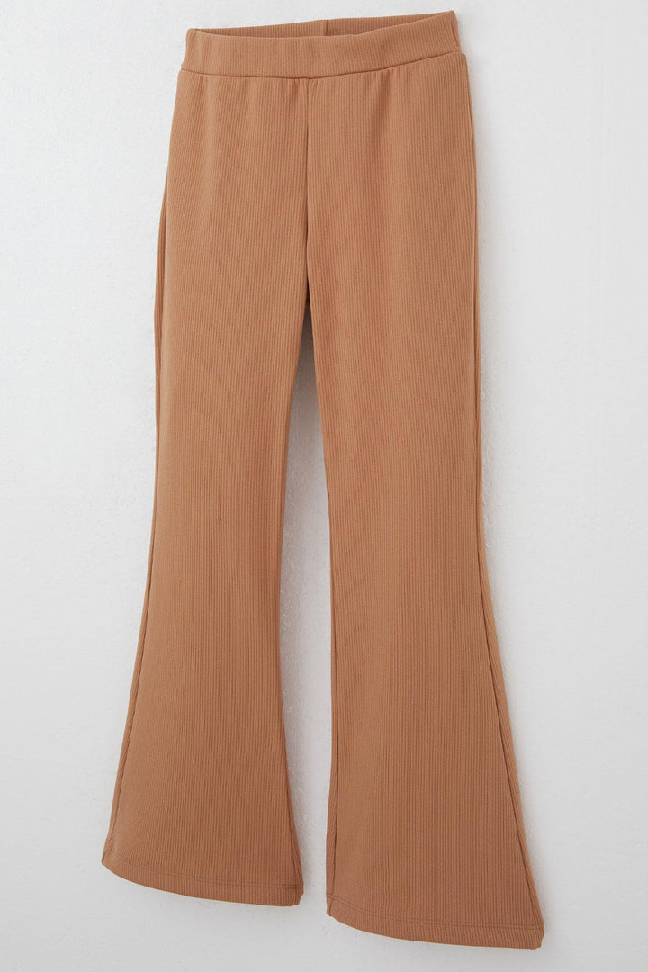 BRE Breeze Girl's Leggings Basic Spanish Hem 4-8 Years, Light Brown - Peoria
