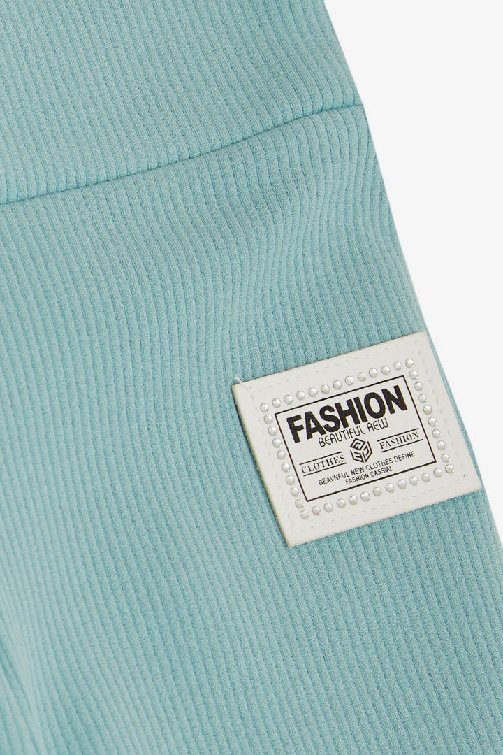 BRE Breeze Girl's Leggings Fashion with Rhinestone Logo 84 Years, Aqua Green - St. Louis