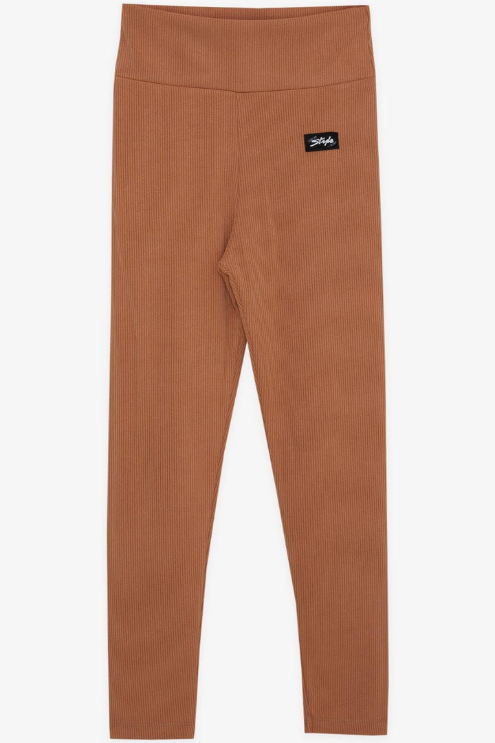 BRE Breeze Girl's Leggings with Ribbed Armlet 84 Years, Light Brown - Niort