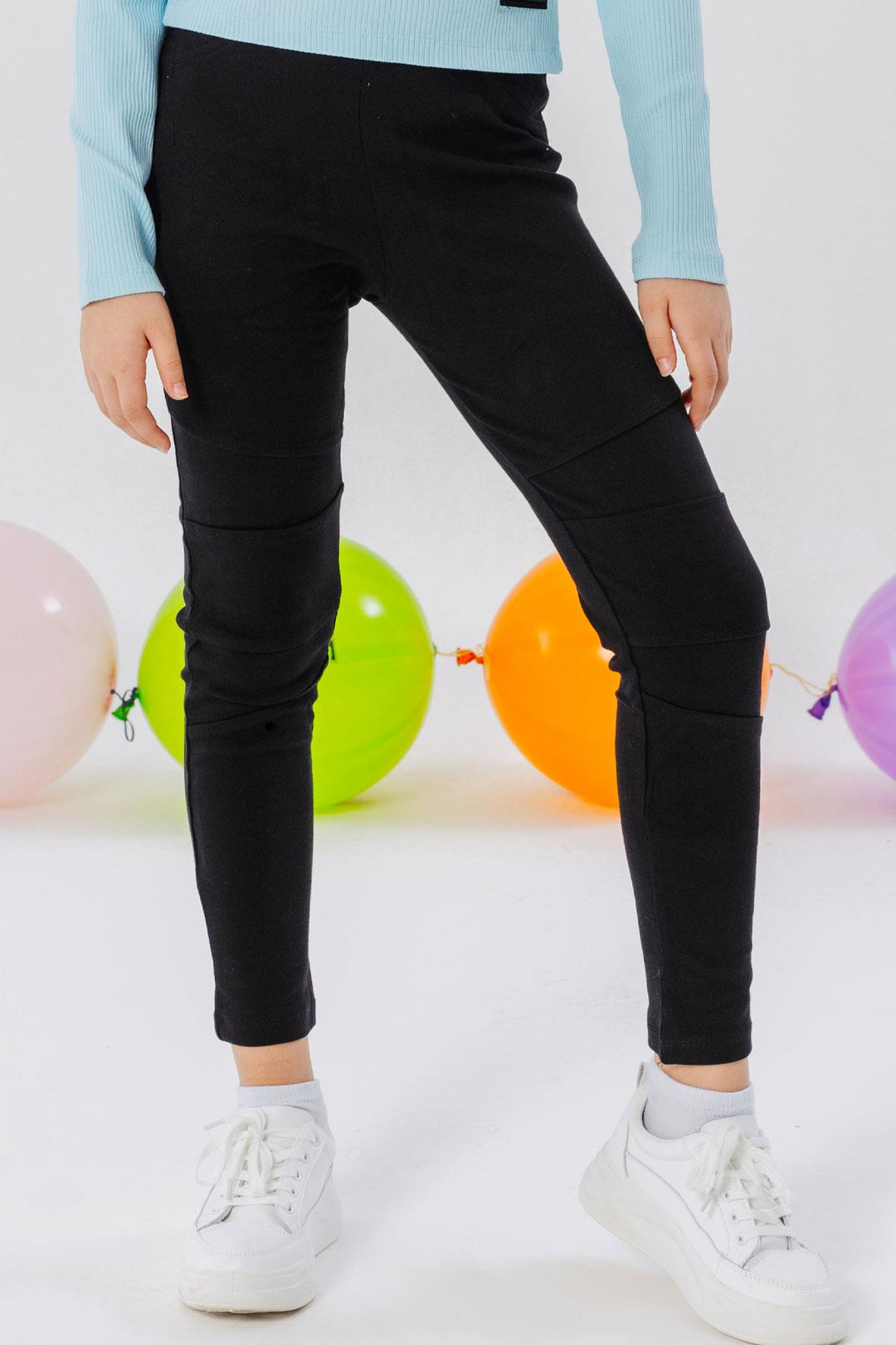 BRE Breeze Girl Leggings مخيط عالي الخصر 84 سنة، أسود - Turnhout