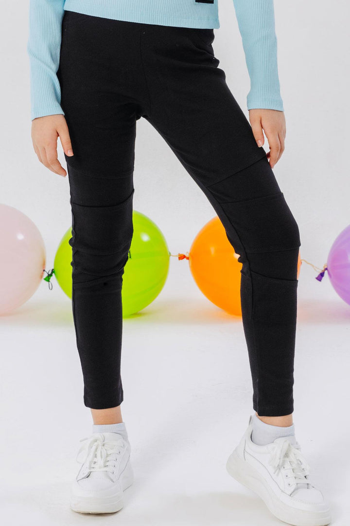 BRE Breeze Girl Leggings مخيط عالي الخصر 84 سنة، أسود - Turnhout