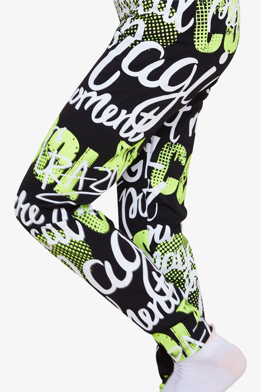 BRE Breeze Girl's Leggings with Printed Writing, 94 Years, Black - Killeen