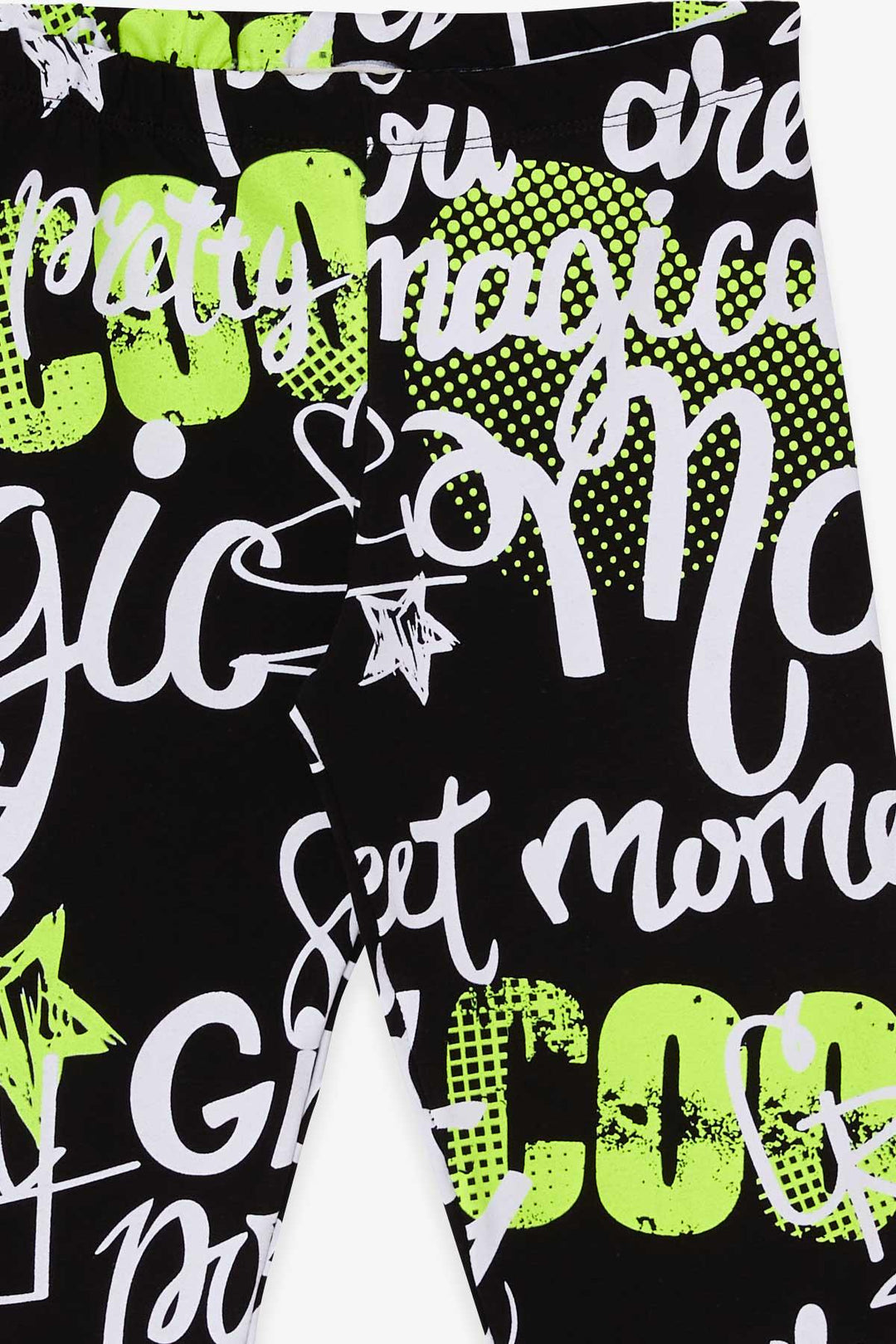 BRE Breeze Girl's Leggings with Printed Writing, 94 Years, Black - Killeen