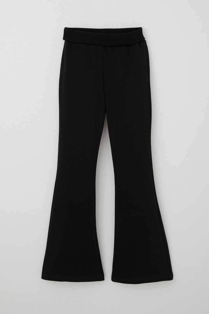 BRE Breeze Girl's High Waist Leggings with Flared Hem 84 Years, Black - Görlitz
