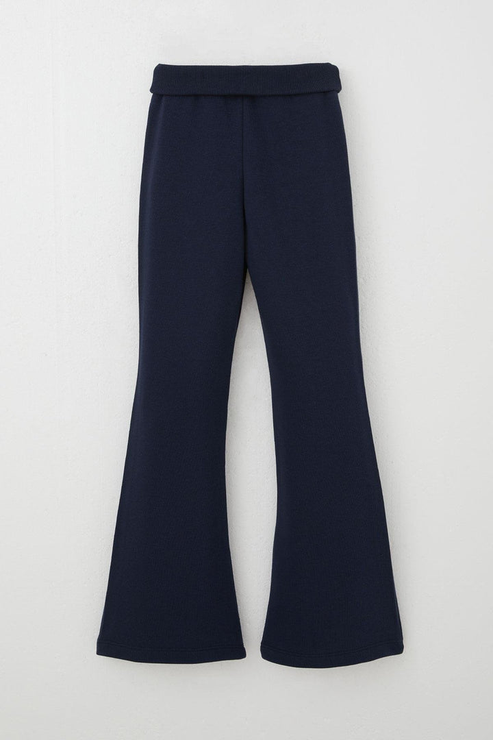 BRE Breeze Girl's High Waist Leggings with Flared Hem 84 Years, Navy Blue - Heidenheim