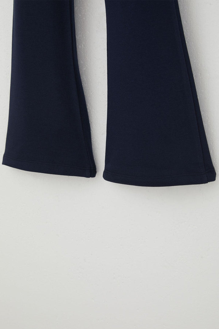 BRE Breeze Girl's High Waist Leggings with Flared Hem 84 Years, Navy Blue - Heidenheim
