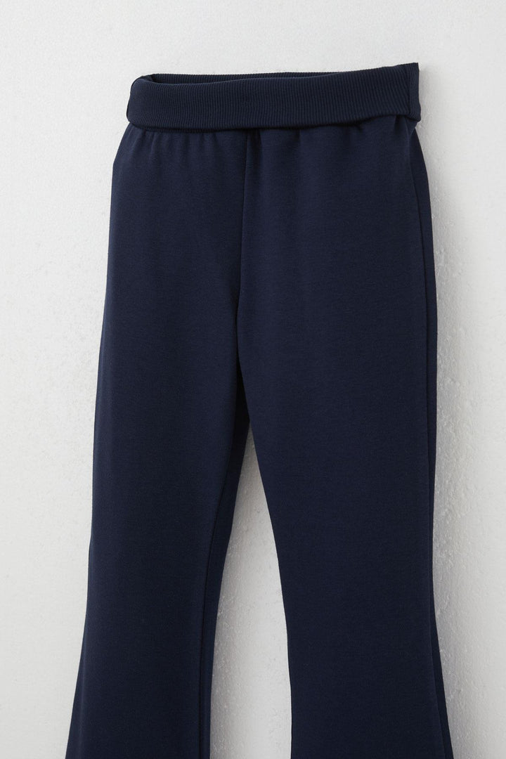BRE Breeze Girl's High Waist Leggings with Flared Hem 84 Years, Navy Blue - Heidenheim