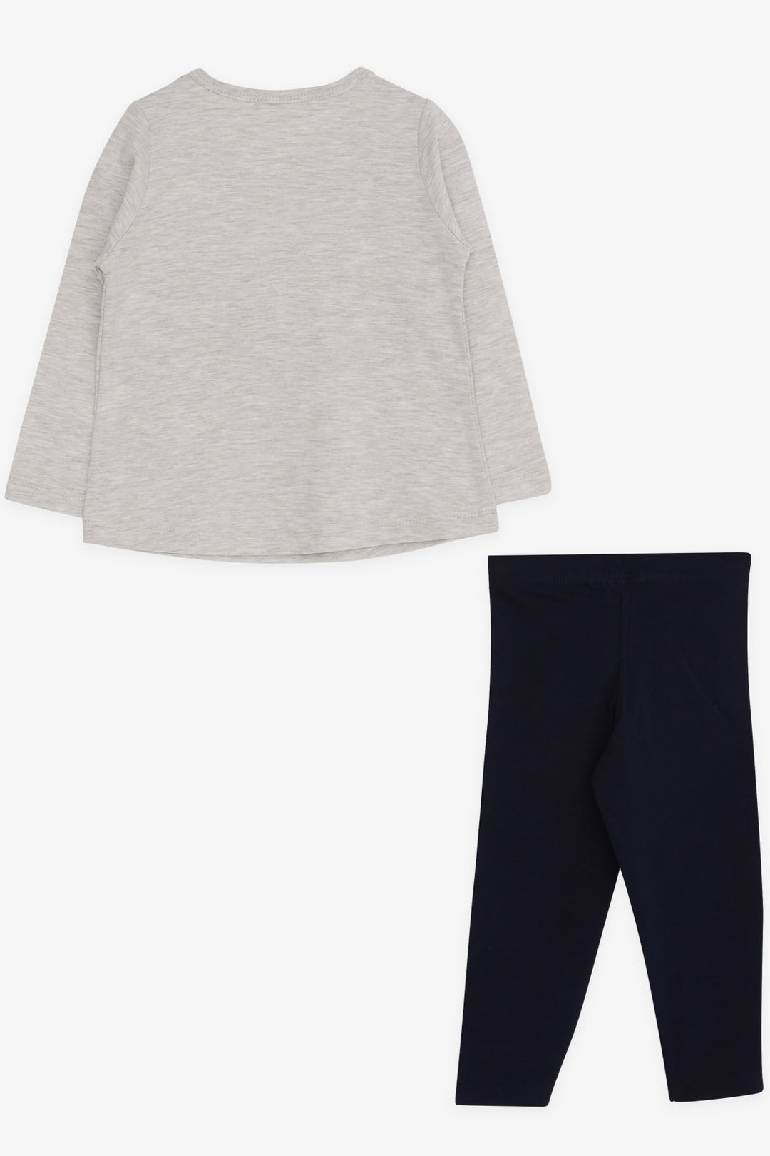 BRE Breeze Girl Child Leggings Set with Ballerina Embroidery 1.5-5 Years, Beige Melange - Weston-super-Mare