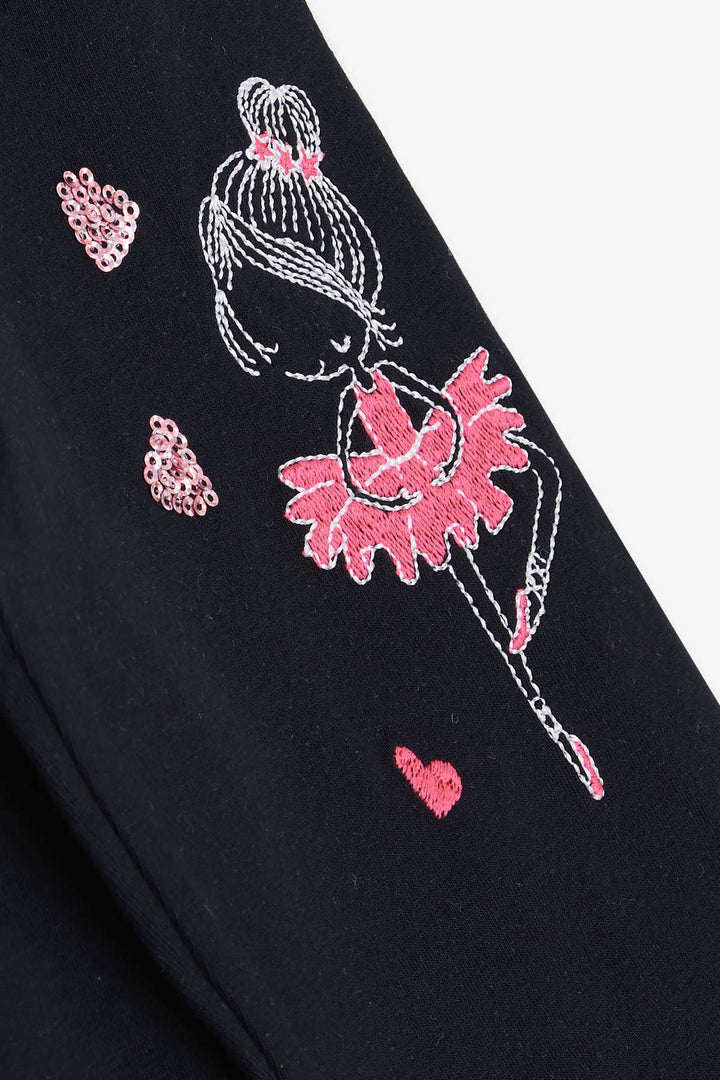BRE Breeze Girl's Legging Set with Ballerina Embroidery, 1.5-5 Years, Ecru - Fort Worth