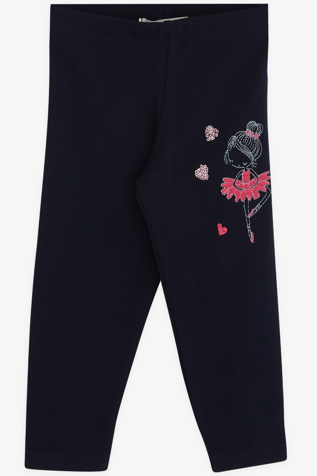BRE Breeze Girl Child Leggings Set with Ballerina Embroidery 1.5-5 Years, Beige Melange - Weston-super-Mare