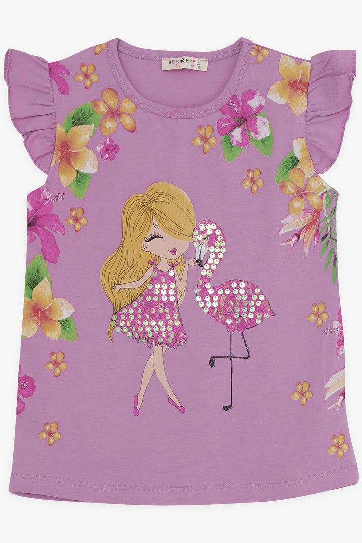 BRE Breeze Girl Child Legging Set Printed 2-6 Years, Lilac - Greeley