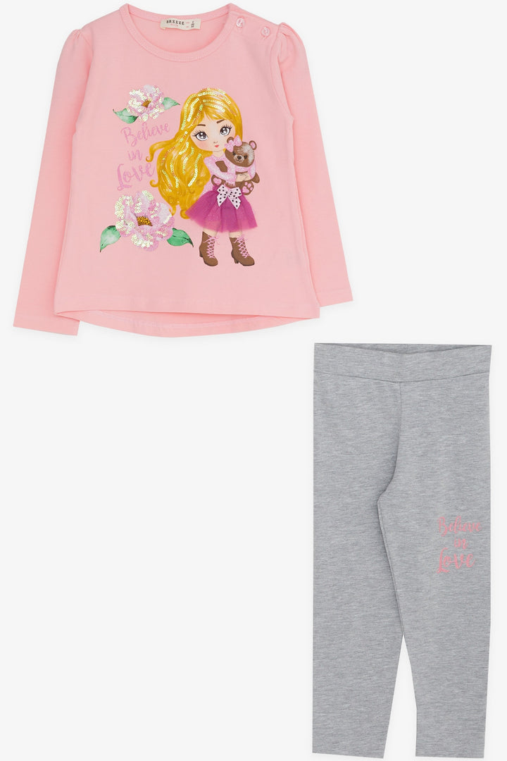 BRE Breeze Girl Child Legging Set Printed Sequined 1.5-5 Years, Powder - Kansas City
