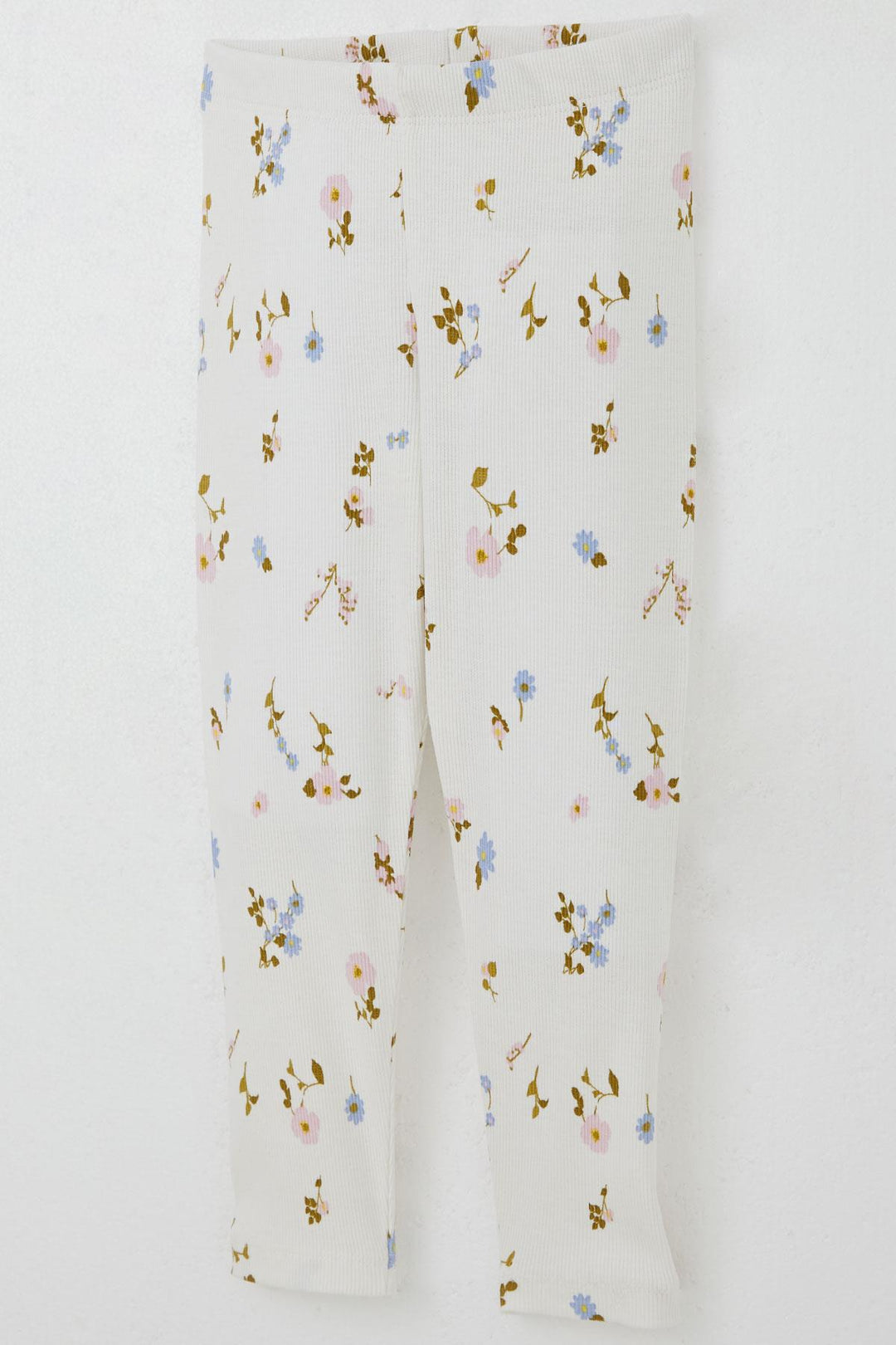 BRE Breeze Girl's Legging Set with Flower Patterned Frilly Shoulders, 2-6 Years, Beige - Soria