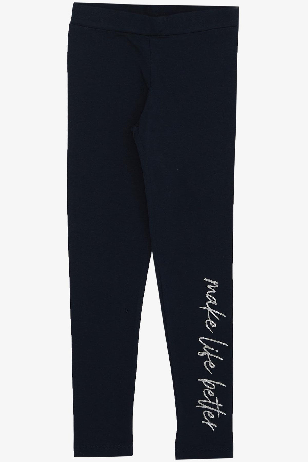 BRE Breeze Girl's Legging Set Flower & Text Printed with Bow 50 Years, Light Grey Melange - Playa del Carmen