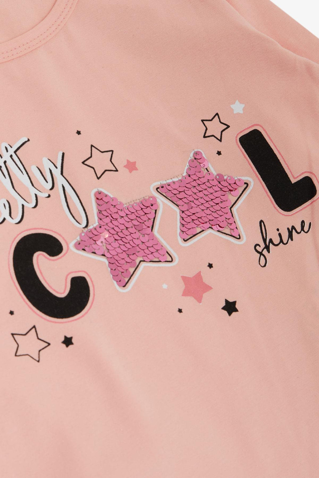 BRE Breeze Girl Child Leggings Set Collar Printed Sequined 3-8 Years, Salmon - Topeka