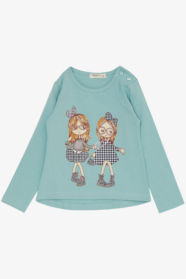 BRE Breeze Girl Child Set Friendship Themed Happy Girls Printed 2-6 Years, Aqua Green - Vergína