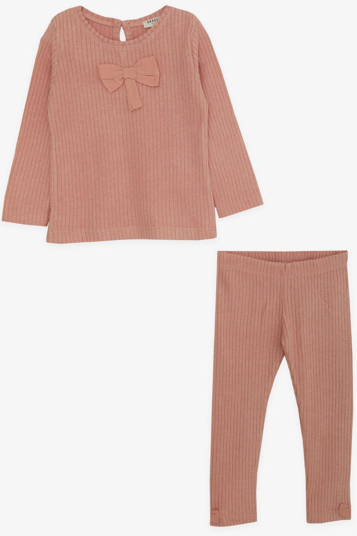 BRE Breeze Girl Child Leggings Set with Bow 9 Months-3 Years, Rose Pink - Beverly