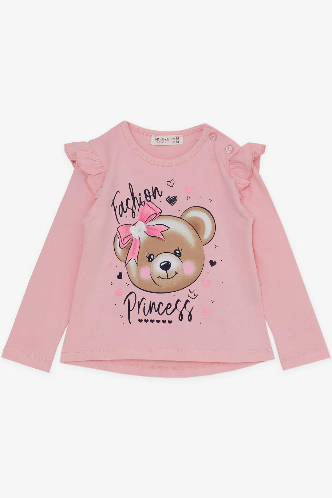 BRE Breeze Girl's Legging Set with Bow Bear Print 1.5-5 Years, Pink - Juventino Rosas