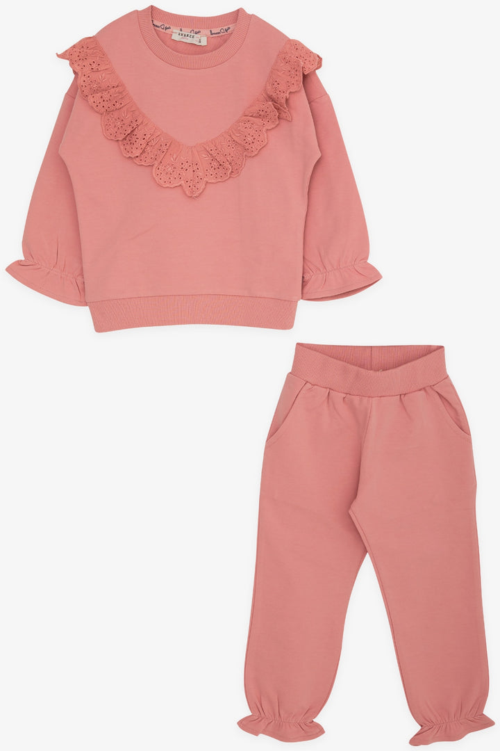 BRE Breeze Girl's Leggings Set with Lace 3-8 Years, Rose Pink - Fairfield