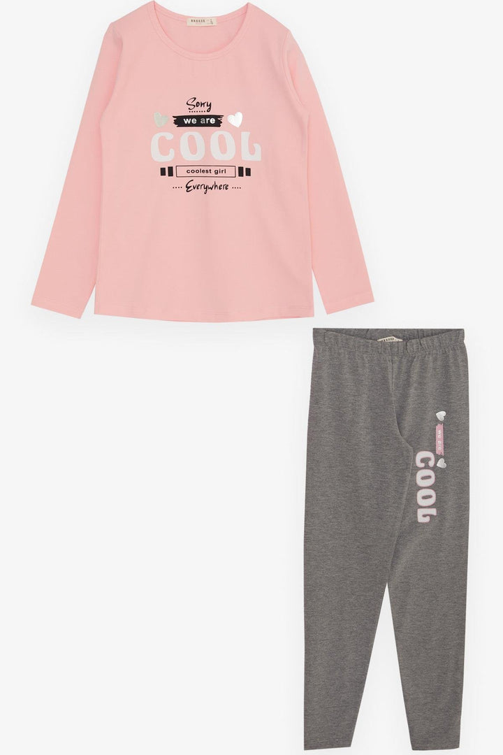 BRE Breeze Girl's Legging Set Cool Girl Summer Printed 4-8 Years, Pink - Tenancingo
