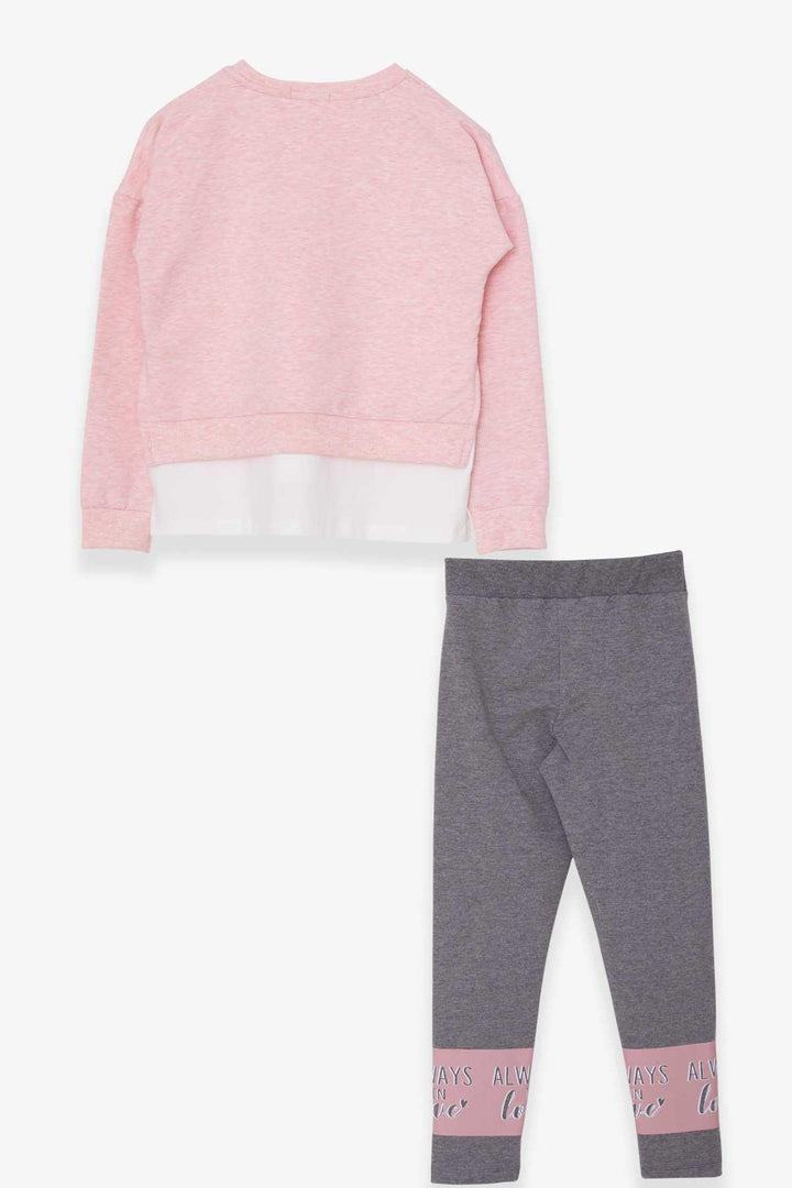 BRE Breeze Girl's Legging Set with Heart Print, 82 Years, Salmon Melange - Hacienda Heights