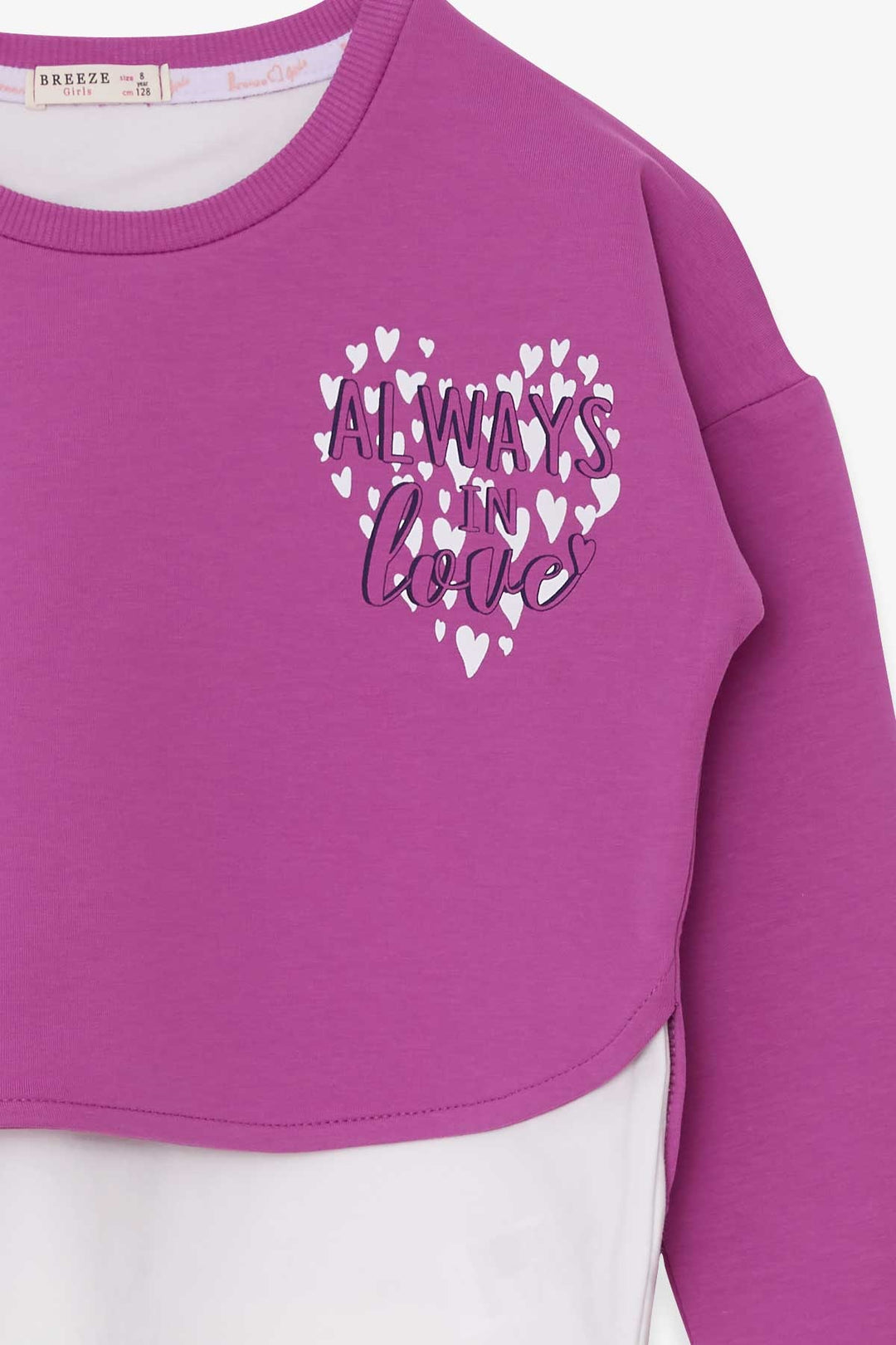 BRE Breeze Girl's Leggings Set with Heart Print, 82 Years, Purple - Ciudad Real