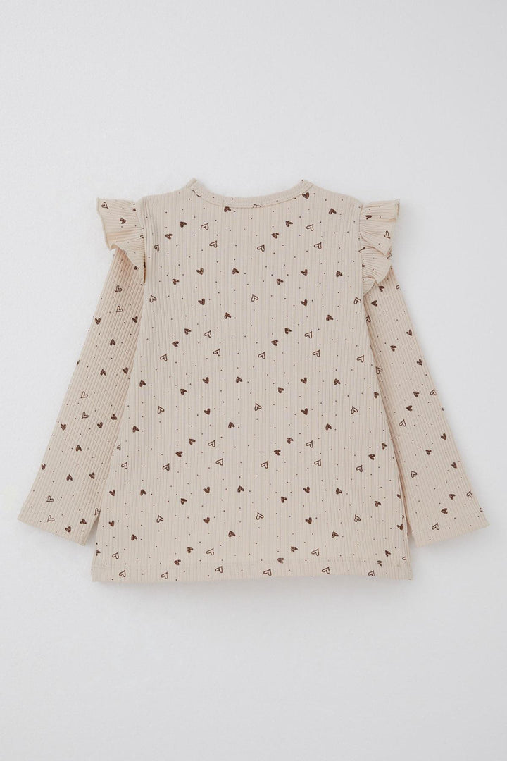 BRE Breeze Girl Child Leggings Set Heart Patterned Glittery Printed 2-6 Years, Beige - Oxnard