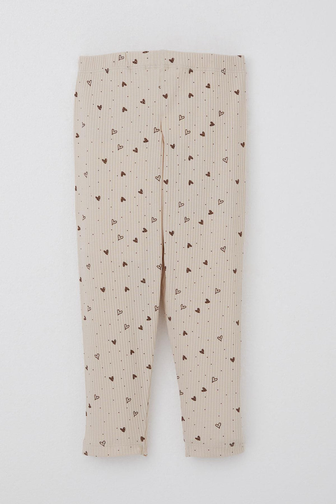 BRE Breeze Girl Child Leggings Set Heart Patterned Glittery Printed 2-6 Years, Beige - Oxnard